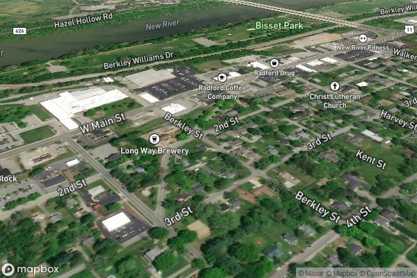 metal roofing installation in Radford VA 24142 - Aerial View